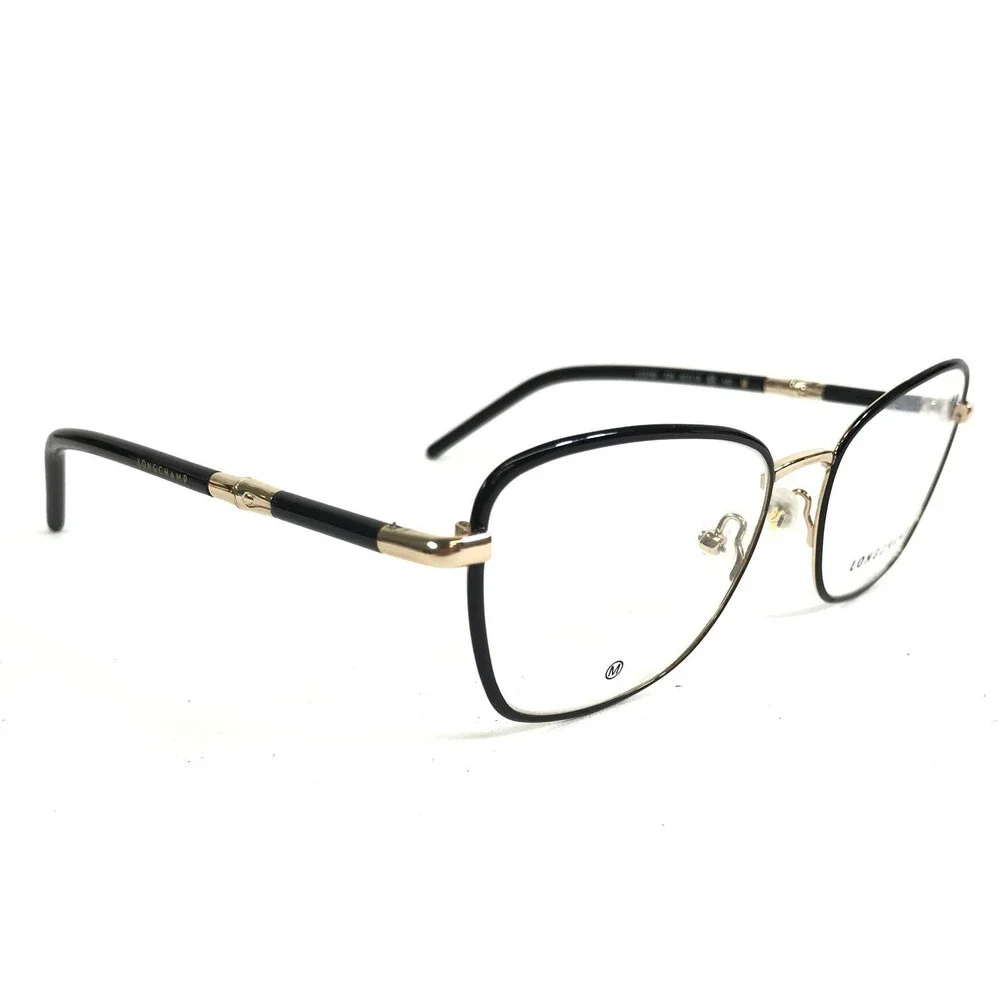 Longchamp Eyeglasses Frames LO2155 728 Black Gold Butterfly Wire Rim 53-18-140